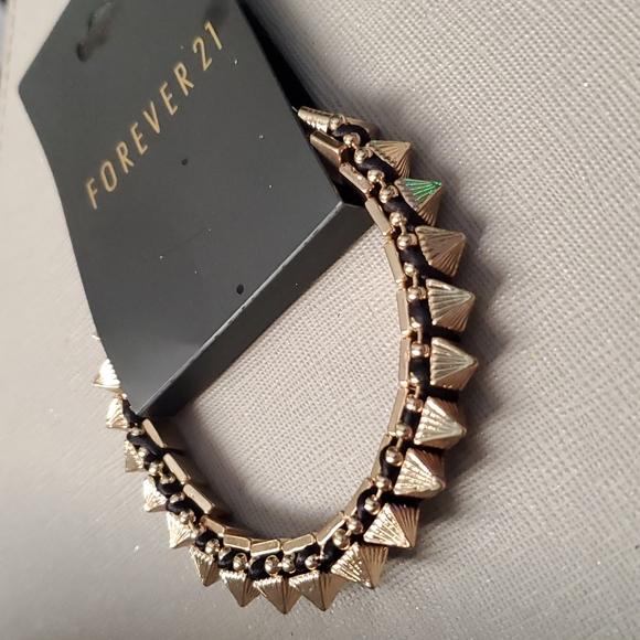 Forever 21 Jewelry - Black and Gold spiked bracelet